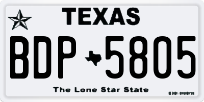 TX license plate BDP5805