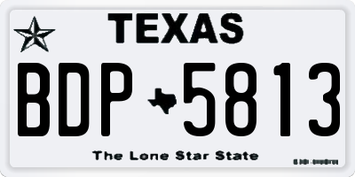 TX license plate BDP5813