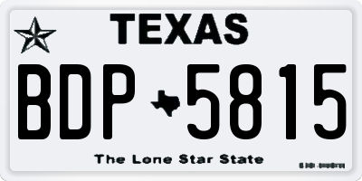 TX license plate BDP5815