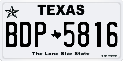TX license plate BDP5816