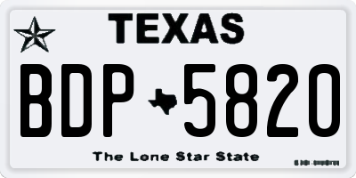 TX license plate BDP5820