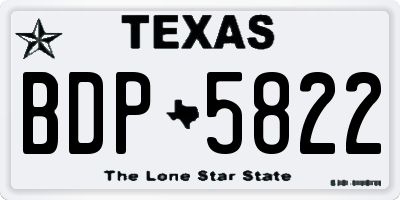 TX license plate BDP5822