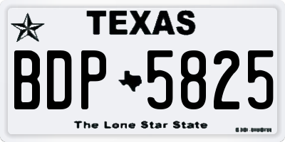 TX license plate BDP5825