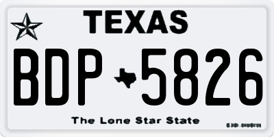 TX license plate BDP5826