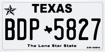 TX license plate BDP5827