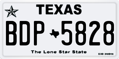 TX license plate BDP5828