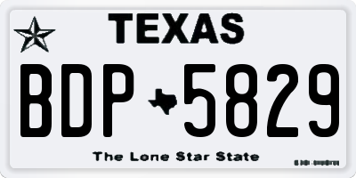 TX license plate BDP5829