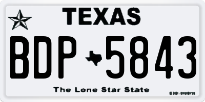 TX license plate BDP5843