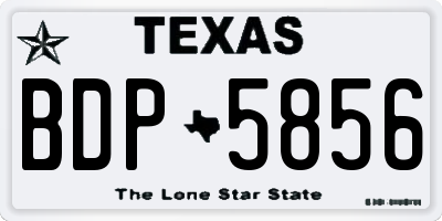 TX license plate BDP5856