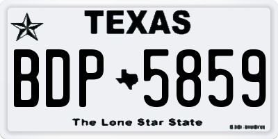 TX license plate BDP5859