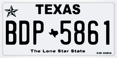 TX license plate BDP5861