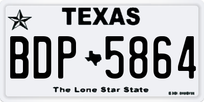 TX license plate BDP5864