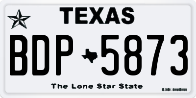 TX license plate BDP5873