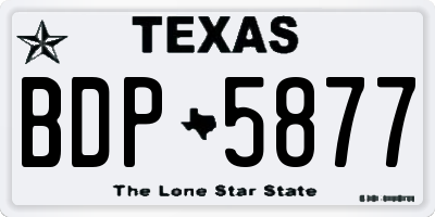 TX license plate BDP5877