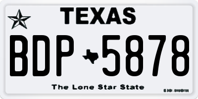 TX license plate BDP5878