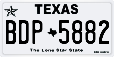 TX license plate BDP5882