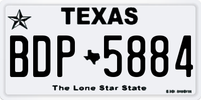 TX license plate BDP5884