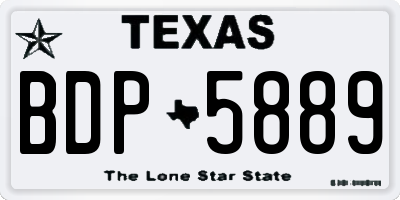TX license plate BDP5889