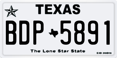 TX license plate BDP5891