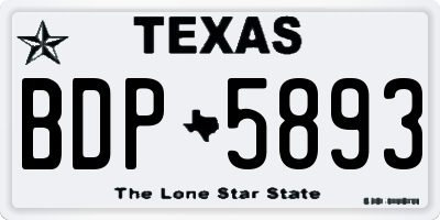 TX license plate BDP5893