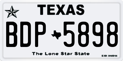 TX license plate BDP5898