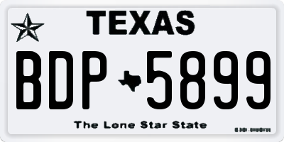 TX license plate BDP5899