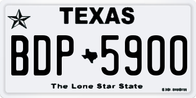TX license plate BDP5900