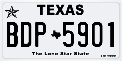 TX license plate BDP5901