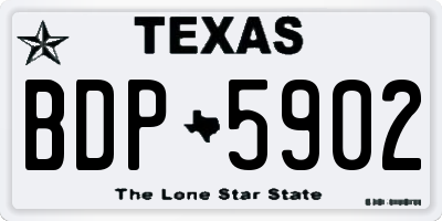 TX license plate BDP5902