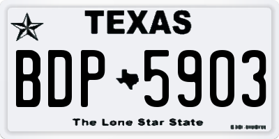TX license plate BDP5903