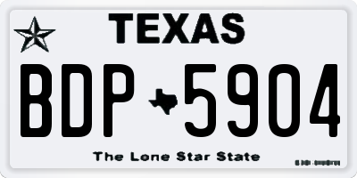 TX license plate BDP5904