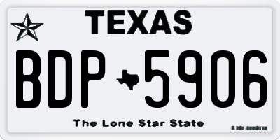 TX license plate BDP5906