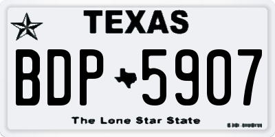 TX license plate BDP5907