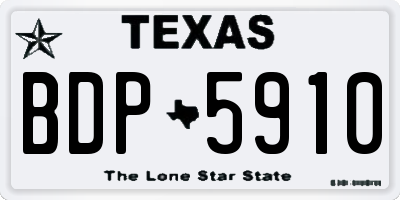 TX license plate BDP5910
