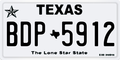 TX license plate BDP5912