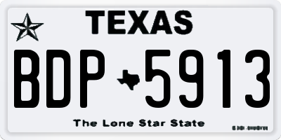 TX license plate BDP5913