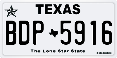 TX license plate BDP5916