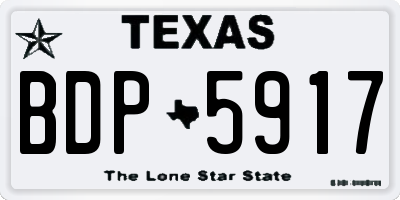 TX license plate BDP5917