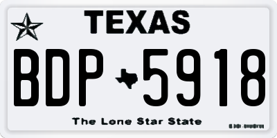 TX license plate BDP5918