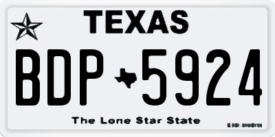 TX license plate BDP5924