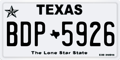 TX license plate BDP5926