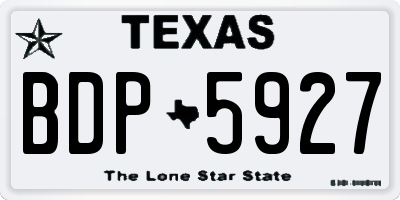 TX license plate BDP5927