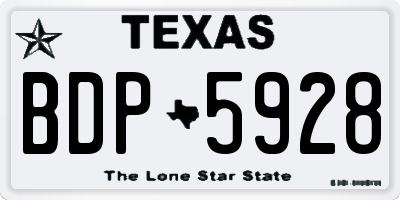 TX license plate BDP5928