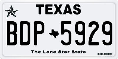 TX license plate BDP5929