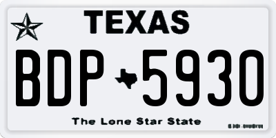 TX license plate BDP5930
