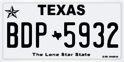 TX license plate BDP5932