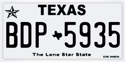 TX license plate BDP5935