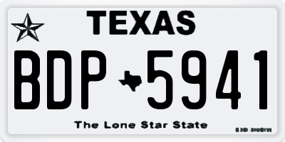 TX license plate BDP5941