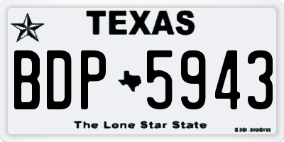 TX license plate BDP5943