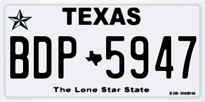 TX license plate BDP5947